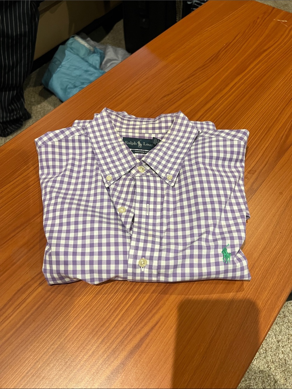 Ralph Lauren Purple & White Gingham Button-Down Shirt